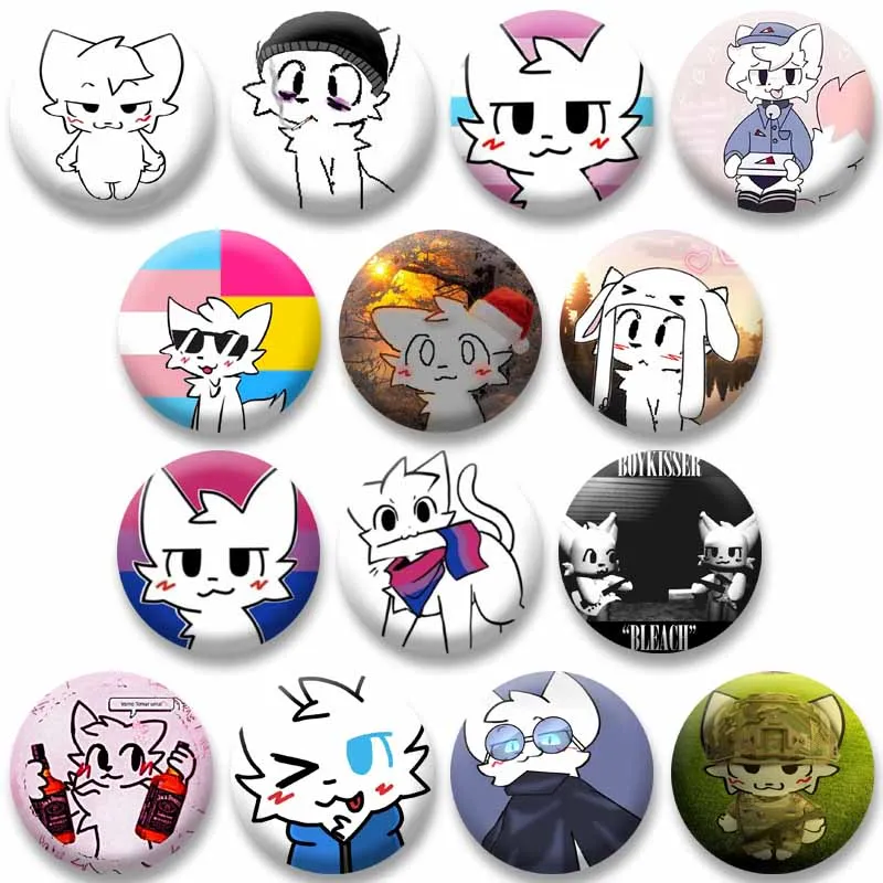 Engraçado dos desenhos animados boykisser ícones esmalte pinos criativo redondo broches roupas mochila crachá acessórios jóias presentes para amigos