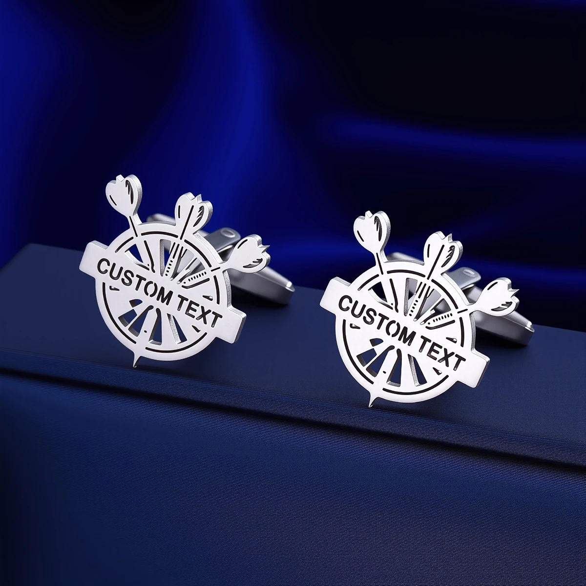 

Customized Name Men's Dartboard Cufflinks Customized Suit Shirt Stainless Steel Buttons Sports Jewelry Gifts