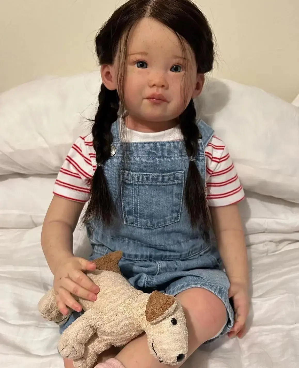 DLS Customized Limited Supply 32inch Reborn Baby Leonie With Hand-Rooted Hair With Freckles On The Face Already Finished Doll