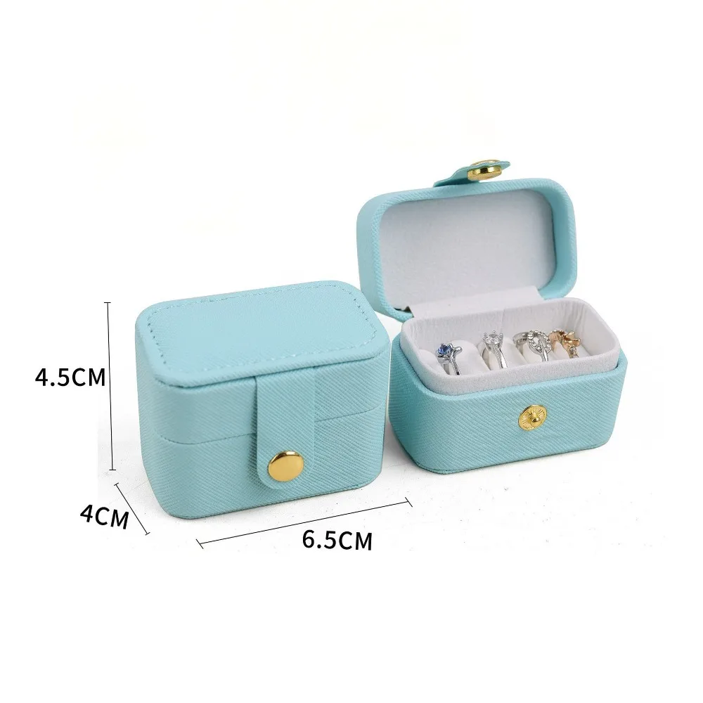 Hoge kwaliteit PU lederen sieradendoos organisator Mini draagbare ring oorbellen houder Flip Cover sieraden vitrine reizen
