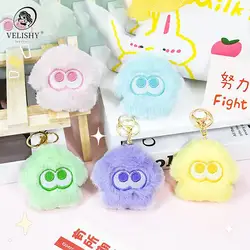 Splatoon Inkling Plush Keychain Anime Orange Red Inkling Kawaii Animal Backpack Pendant Soft Stuffed Cartoon Toy Doll Kid Gift