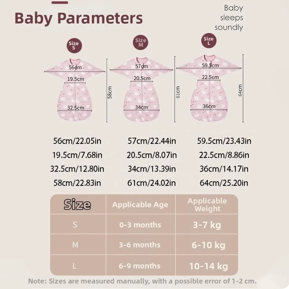 ผ้าห่อตัวเด็กแรกเกิดลายการ์ตูน ป้องกันการสะดุ้ง ป้องกันการกระตุก ผ้าฝ้ายเนื้อนุ่ม แบบถุงห่อตัว