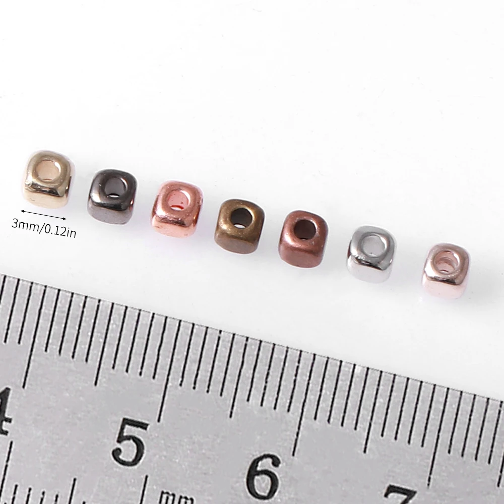 800개 CCB 사각형 둥근 모서리 비즈 3mm 혼합 색상 DIY 보석 목걸이 제작 액세서리