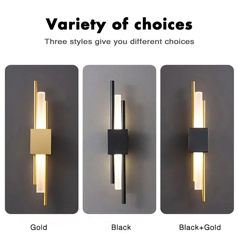 Imagem -05 - Nordic Led Wall Lamp For Home Decor Arandelas para Quarto Banheiro Sala de Estar Escadas Corredor Iluminação Interior Luminária Brilho