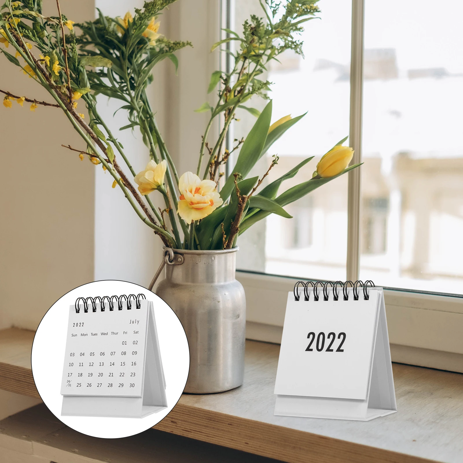 

Calendar Mini Daily Desk for Office Standing Home Desktop Small-sized White Calendars