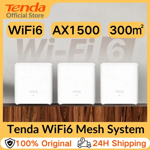 Tenda Nova MX3 AX1500 Mesh WiFi 6 Sistema 3500 pies cuadrados WiFi 6 Mesh System Gigabit Mesh Router Red de malla de doble banda 80 dispositivos