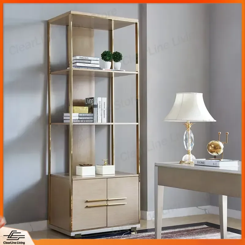 Modern Wood Modular Bookcase Adjustable Shelving Panel Design Storage Cabinet Shelf Unit Organizer Furniture for Living Room