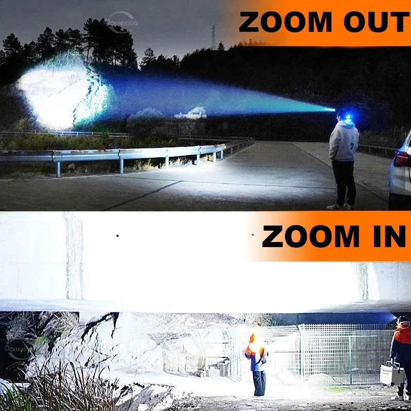 990000000LM Most Powerful LED Headlamp Rechargeable Head Torch Ultra Bright 6000M Head Flashlight Fishing Hinting Headlight