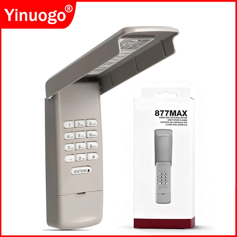 

877MAX Wireless Keypad Garage Door Opener for 878MAX 376LM 377LM 877LM 977LM Remote Control 310MHz 315MH 390MHz