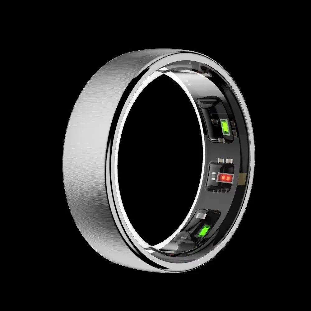 Stainless Steel Smart Ring Wireless Charging IP68 Waterproof Health Monitor Ring Multi-sport Mode More Precise