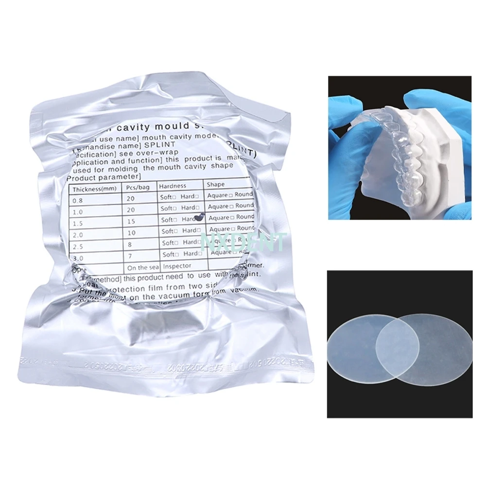 1bag Dental Instrument Splint Sheet Hard Soft Orthodontic Retainer Sheets Thermoforming Materials For 0.8/1.0/1.5/2.0/2.5/3.0mm