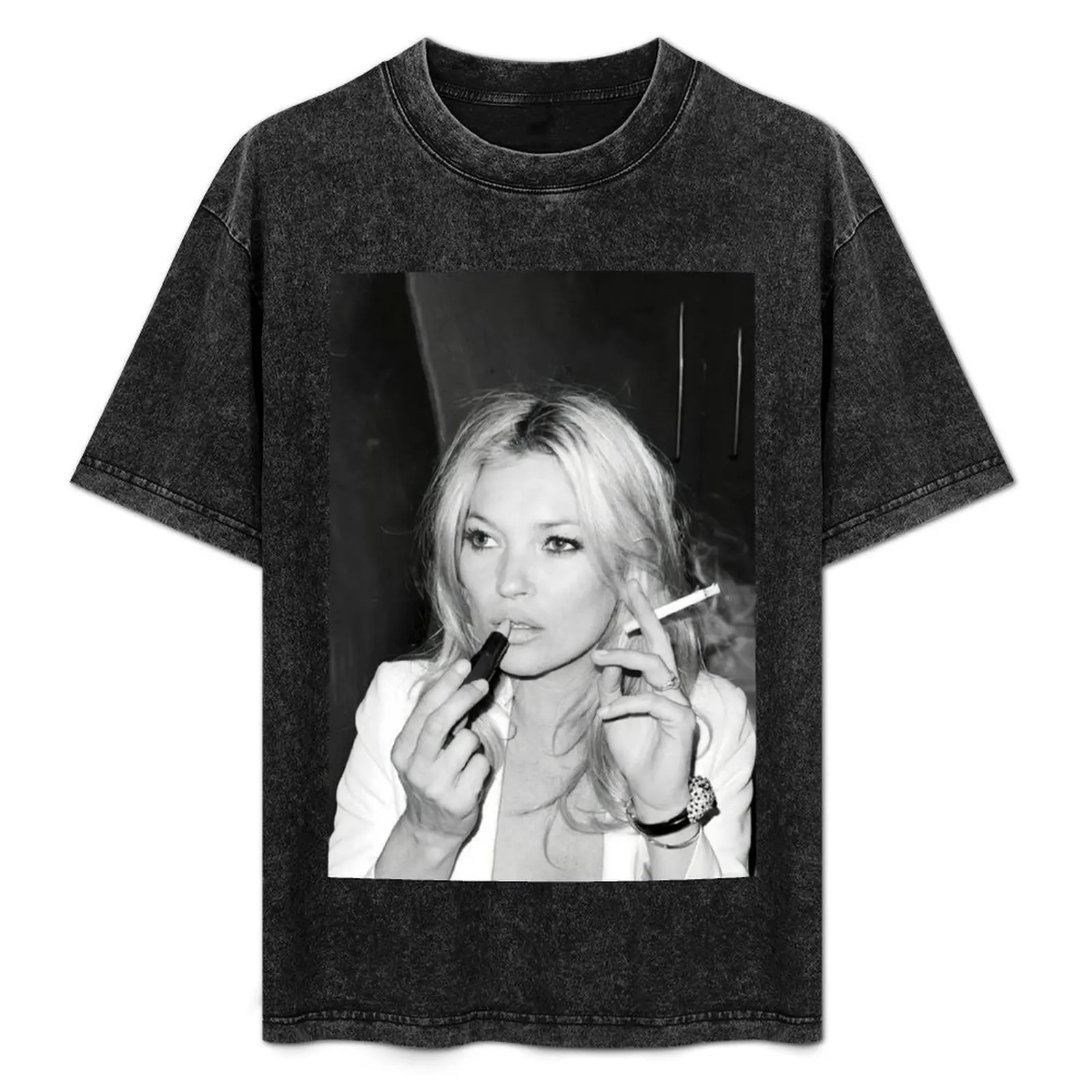 Camiseta de fumar Kate Moss para hombre, ropa estética de anime, moda coreana para niño, camisa de entrenamiento