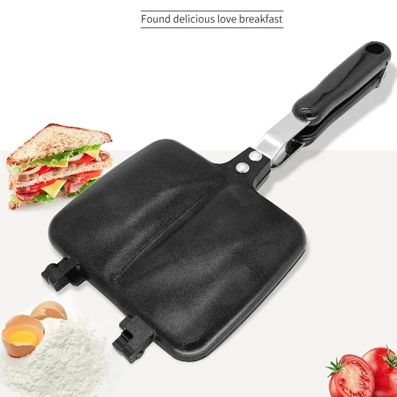 Gas Non-Stick Sandwich Maker Iron Bread Toast Breakfast Machine Waffle Pancake Baking Barbecue Oven Mold Grill Frying Pan