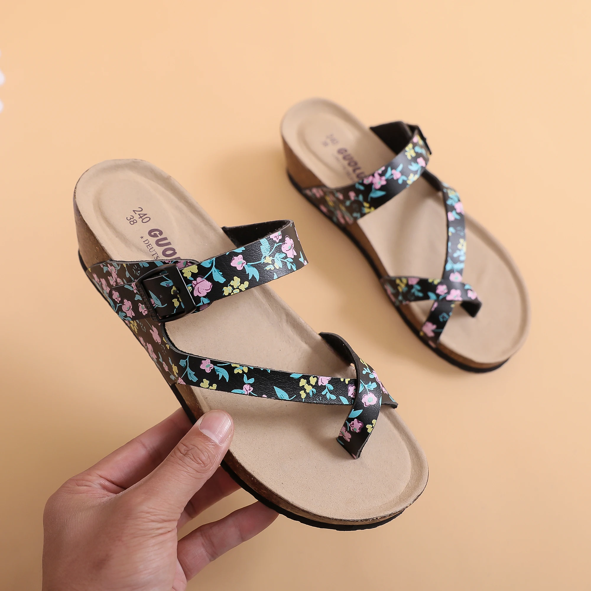 

Women's Platform Sandals - Chunky Platform Shoes with Cushioned Insole & Arch Support - Slip-Resistant EVA Sole - Open-Toe Shoes