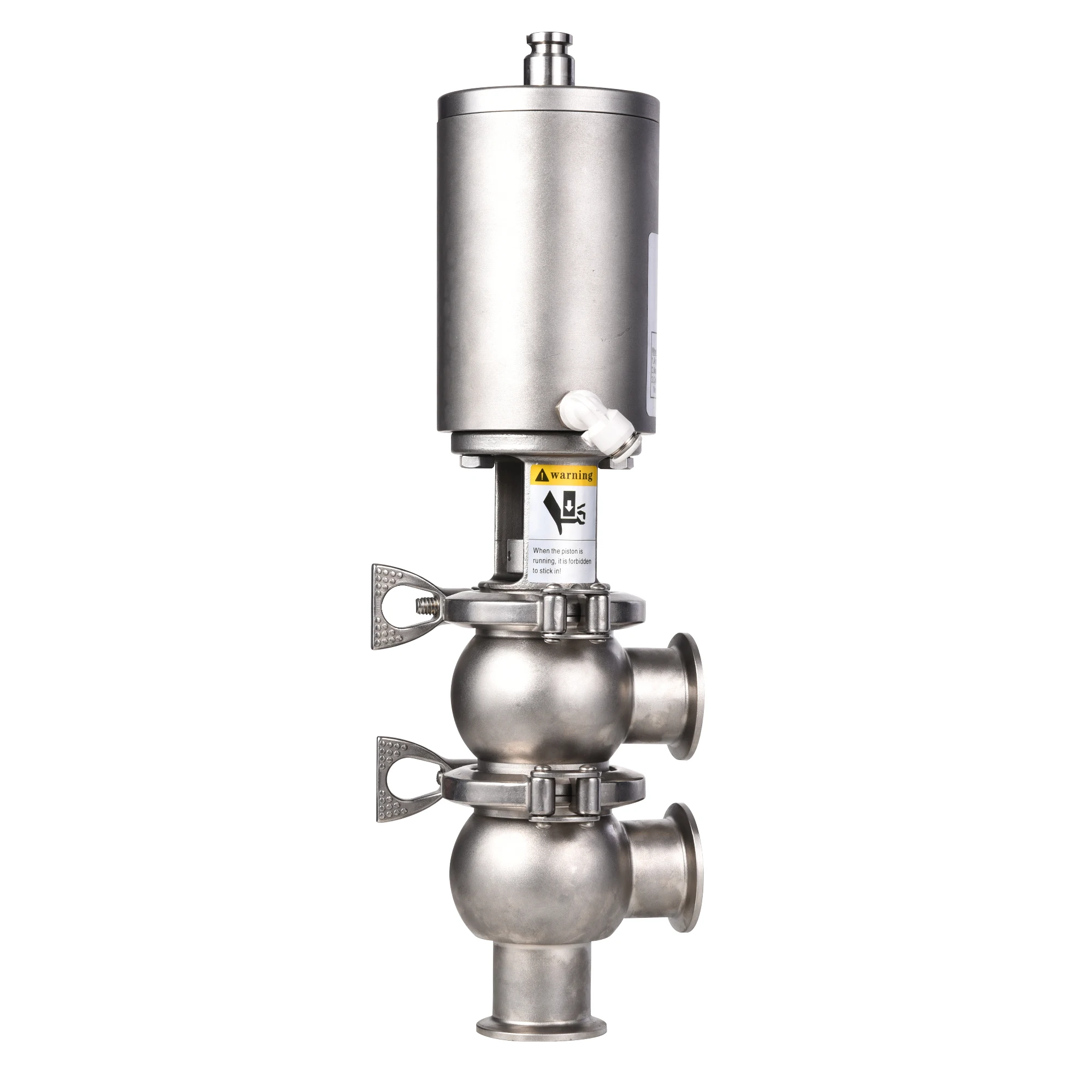 

Full Vacuum Stainless Steel 316L Single Seat Divert Valve Hygienic Pneumatic 3 Way Sanitary Divert Seat Valve