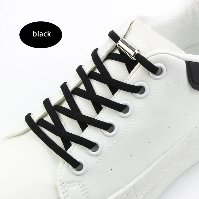 New Elastic Shoelaces Shoe laces Kids Adult Sneakers Flat Shoelace Unisex Non tie metal capsule elastic shoelaces