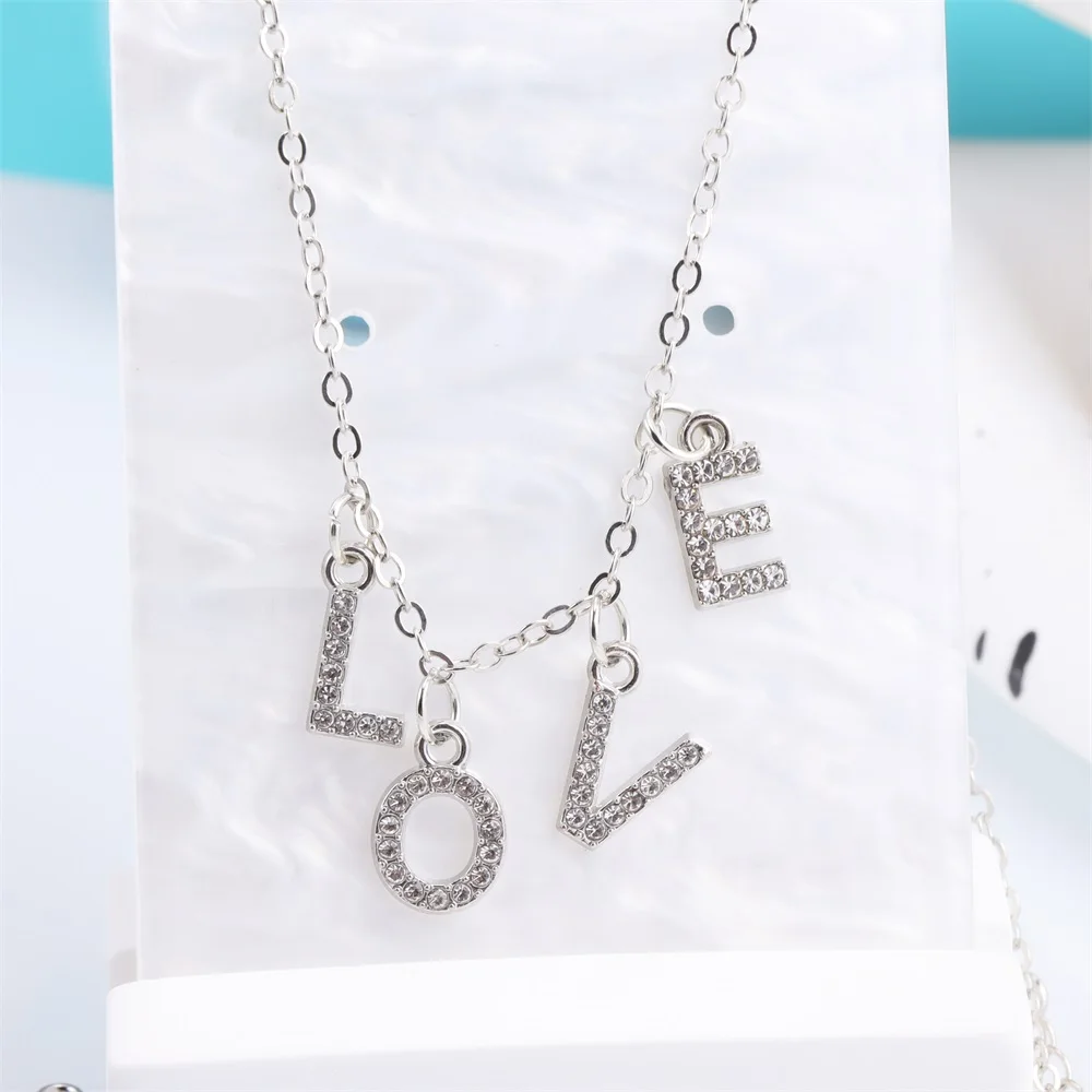 26Pcs/Set A-Z Initial Alphabet Charm Silver Color Alloy Rhinestone Pendant for Women DIY Making Letter Earrings Jewelry Accessor