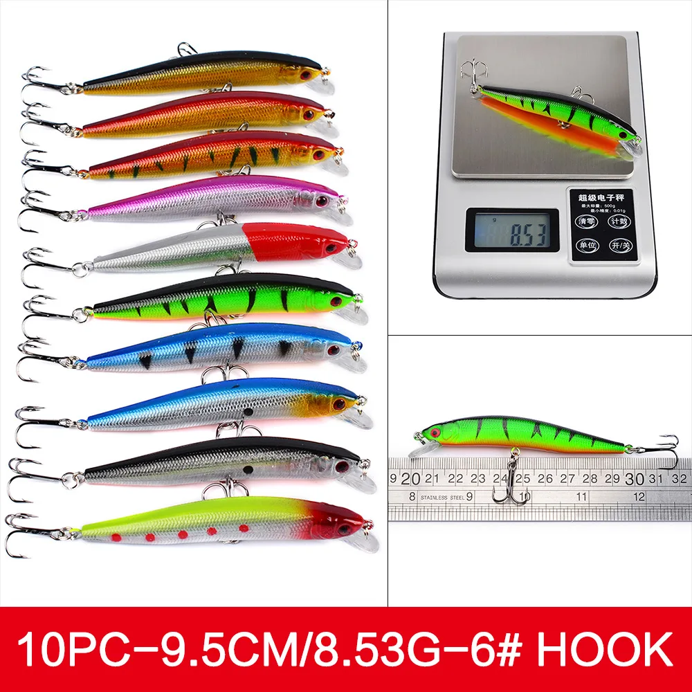 

Luya Minnow Lure Fishing Lure Sinking 3D Eyes Float Hook Wobblers VIB Seawater Hard Artificial Tackle Bass Bait