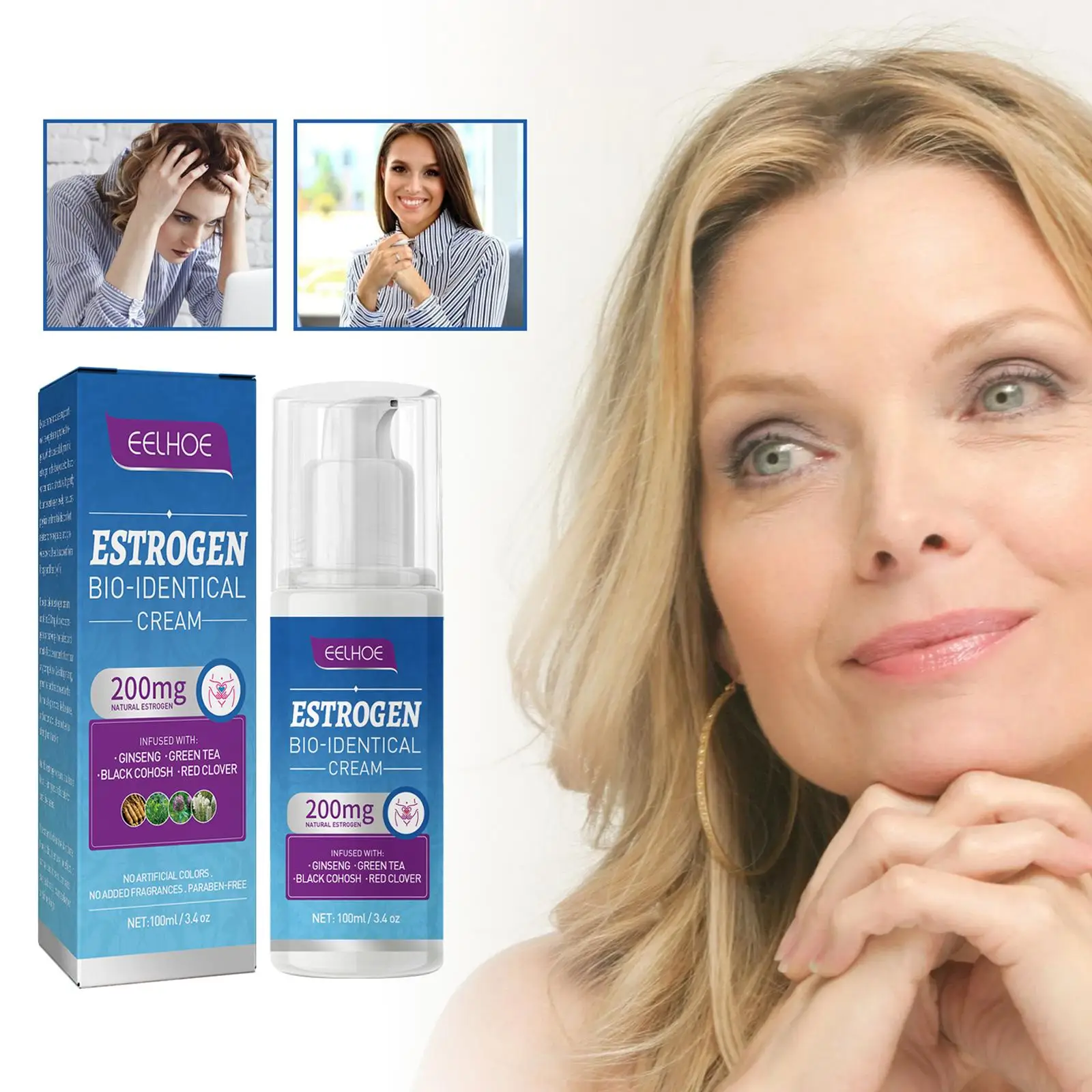1/2/3pcs Progesterone Cream for Menopause Middle-Aged Elderly Woman Progesterones Women Hormonal Balance Menopause Estrogen - view 5