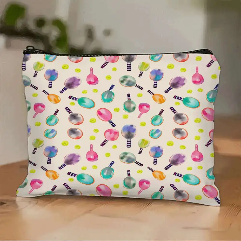 Table Tennis Pattern Washbag Makeup Bag Cosmetic Bag With Durable FadeResistant Zipper Lightweight And Foldable Storage B