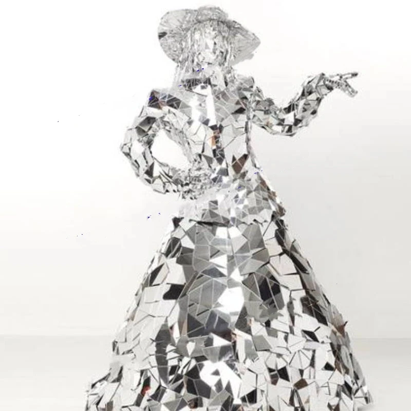 silver Mirror Costume Space wedding Costumes future bride dress cosplay stage show wear