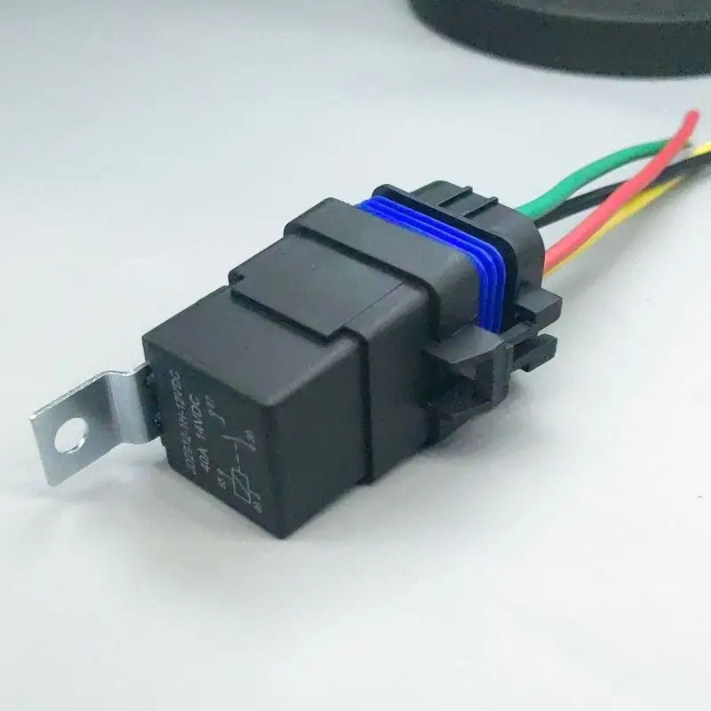 Car Auto Automobile Relay Sealed Waterproof Integrated Wired DC12V/24V 40A 5Pin 4pin Auto Relay + Holder With 150mm Length Wires