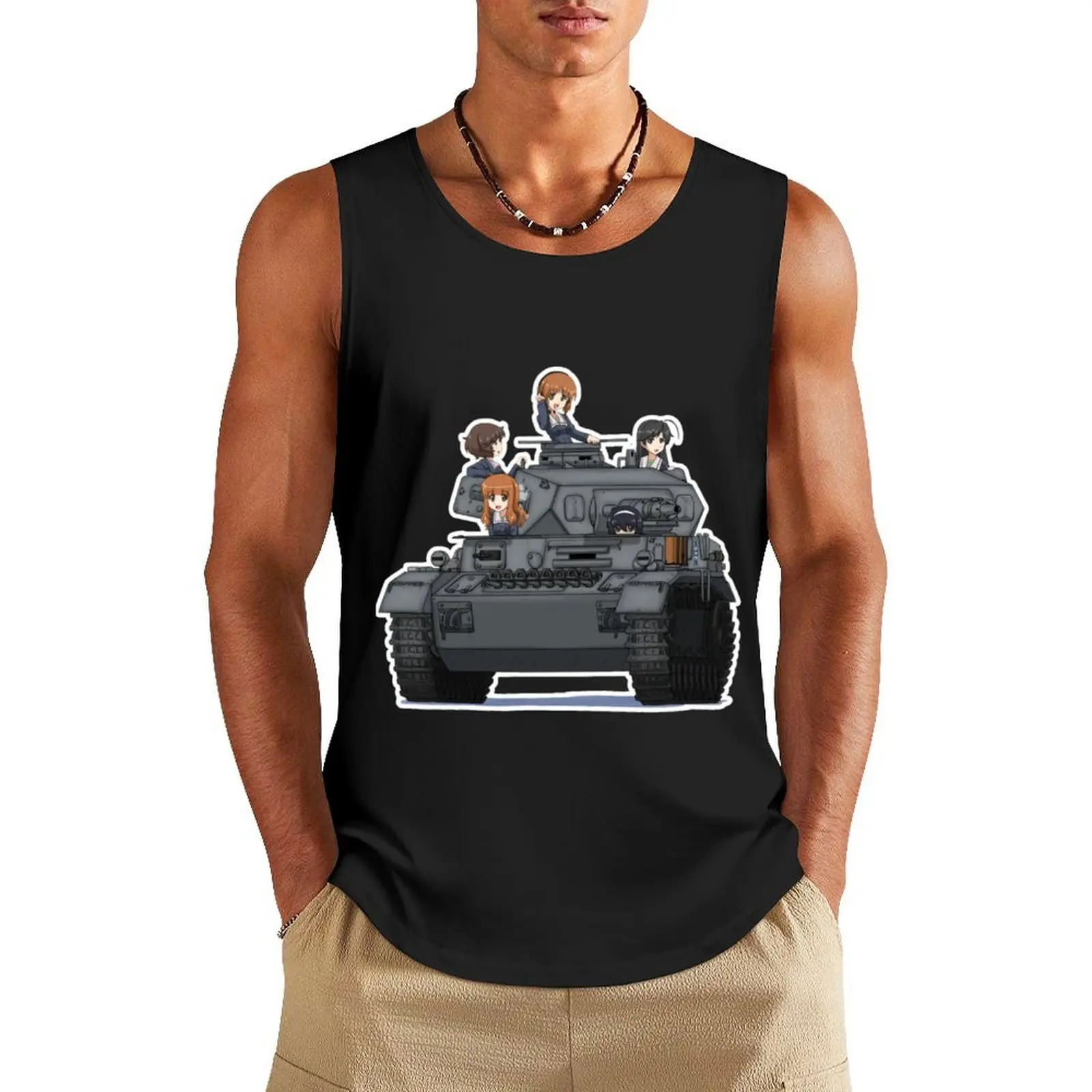 

Girls Und Panzer Tank Top sports vest Men sleeveless tee T-shirt man gym t shirt men