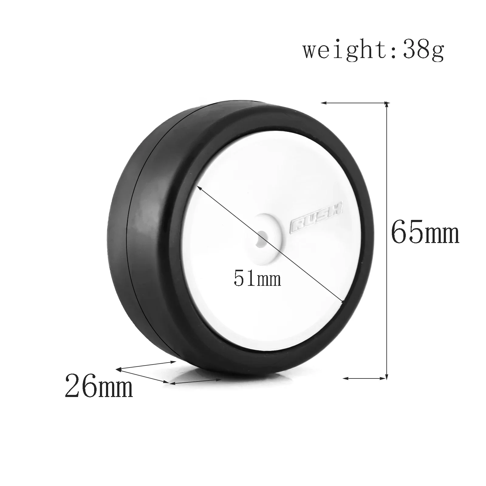 65mm 1/10 RC Racing Car Tire High Grip Hot Melt Tyre Wheel for Tamiya TT01 TT02 XV01 TA06 PTG-2 HPI HSP RC Car Upgrade Parts