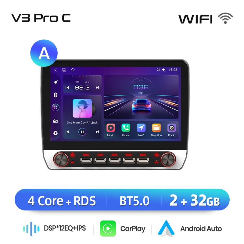 Junsun 13.1″ QLED Draadloze CarPlay Android Auto Autoradio Voor Toyota Avensis T25 2002-2008 Intelligente Systemen DSP SWC RDS GPS