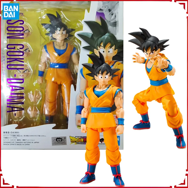 bandai-genuine-shf-dragon-ball-daima-son-goku-figurine-d'action-articulee-modele-de-jouet-peripherique-d'anime-cadeau-pour-enfants-et-adultes