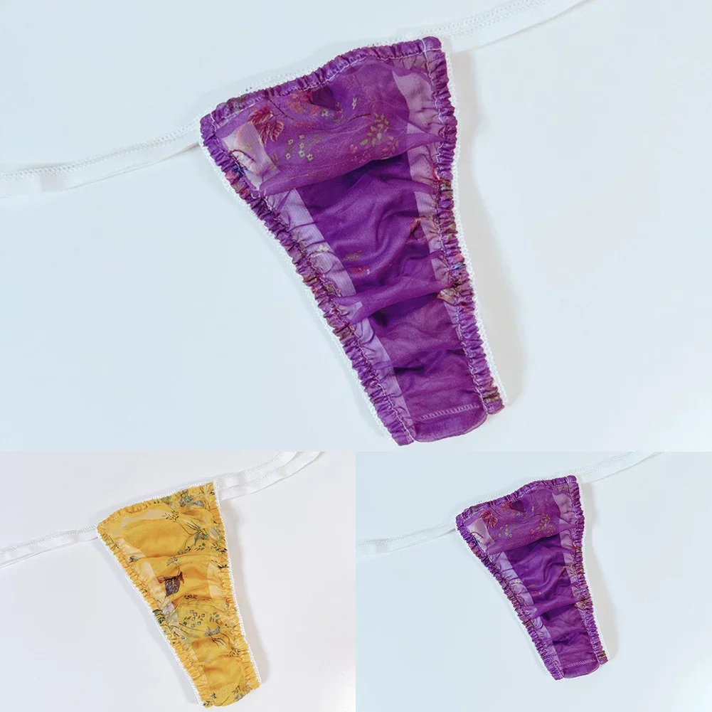 Men Women Chiffon Sexy Briefs Thongs Pouch Panties Underwear Low Waist G-String Micromini Erotic Langerie Underpants