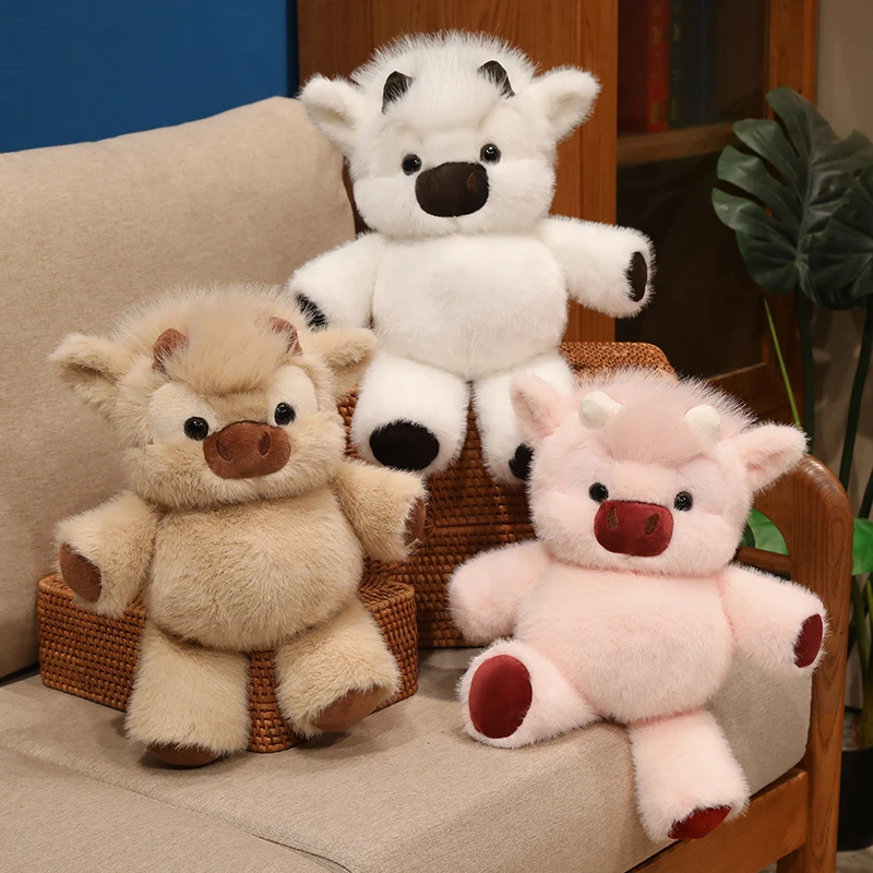 Peluche de ternero West Highland de 40 cm, adorable y suave, juguete de dibujos animados, compañero de juguete para niños, muñeco de apego.