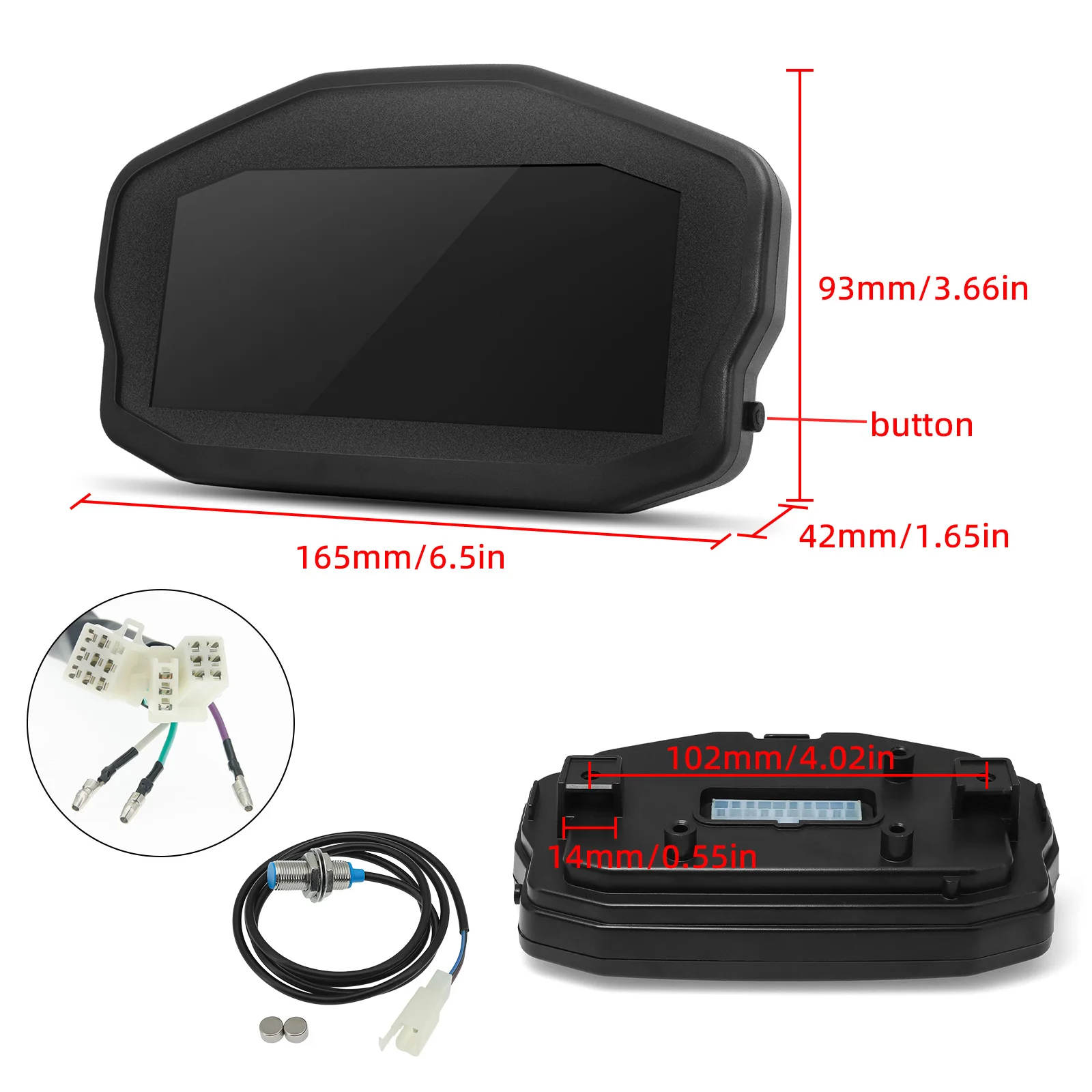 오토바이 범용 LED LCD 속도계 디지털 백라이트 주행 거리계 2,4 실린더 용 Honda For Ducati For Kawasaki Meter