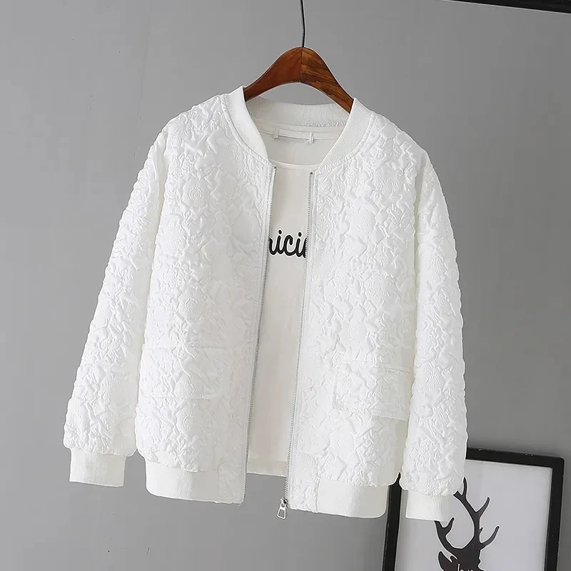 New Casual Baseball Jacket For Women 2026 Korean Fashion Streetwear Loose Zip Up Coat Female Cardigan Zipper Bomber Jacket