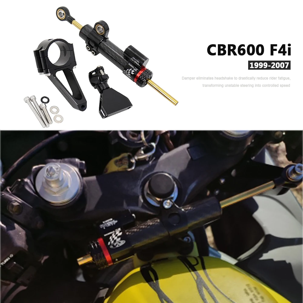 오토바이 스티어링 댐퍼 안정화 브래킷 마운트 키트 1999 2000 2001 2002 2003 2004 2005 2007 혼다 CBR600 F4i CBR 600용