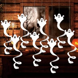 8PCS Halloween Hanging Ornament Ghost Shape Ceiling Hanging Banner Pendant Terrifying Decor DIY Halloween Party Decorations