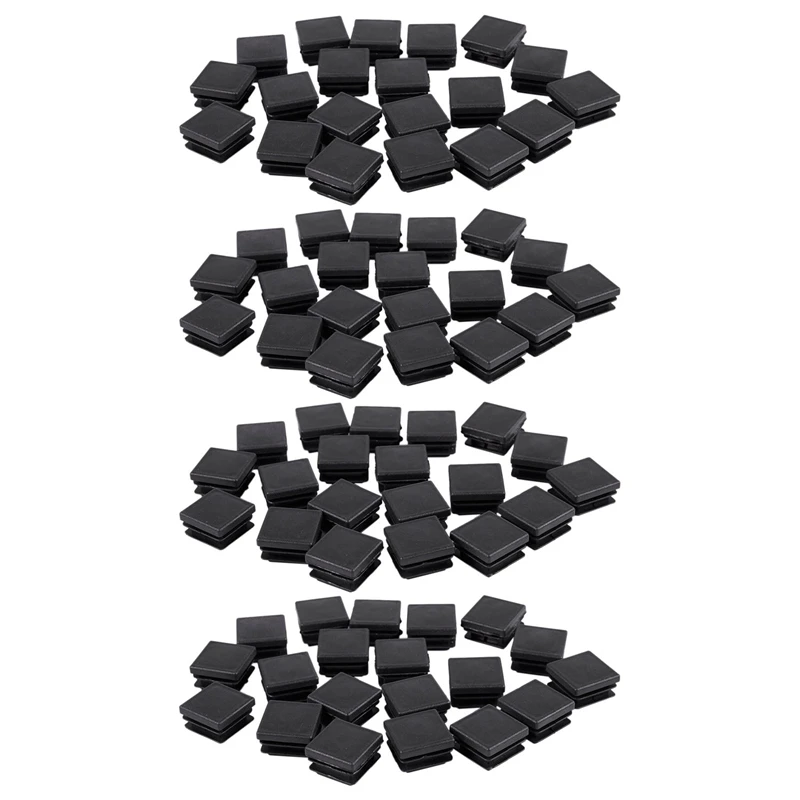 

80 Pcs Plastic Square Blanking End Caps Tube Inserts 25Mm X 25Mm