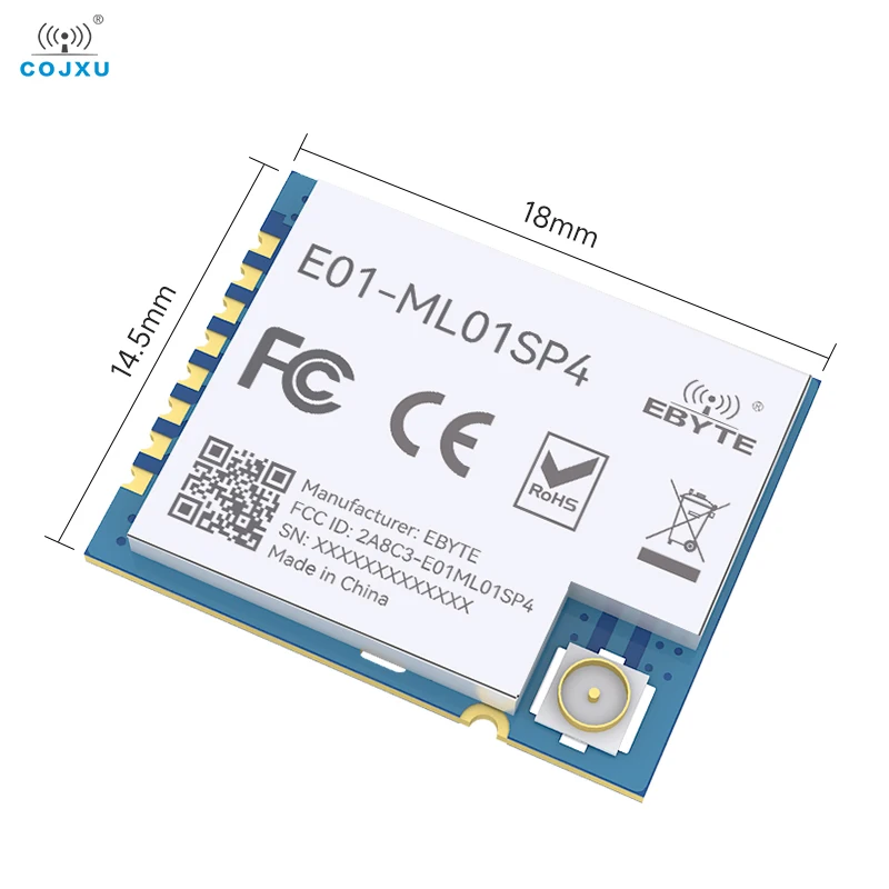 Cojxu 2km Long Range Wireless Transmitter and Receiver Module E01-ML01SP4 100mW SMD nRF24L01P 2.4GHz RF SPI Module