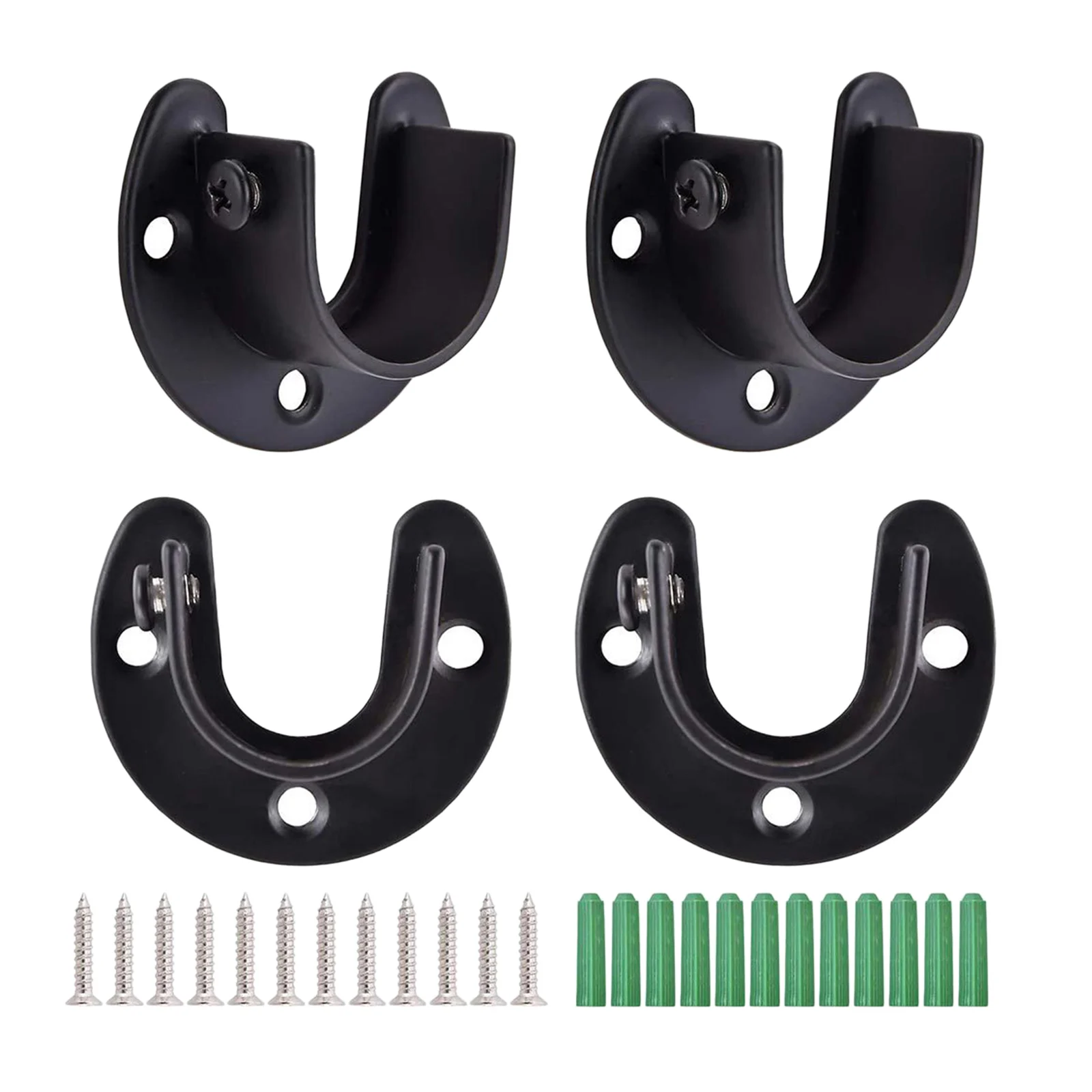 4Pcs Pipe Shelf Brackets Heavy Duty Flange Holder Wall Mount Hanging U Shaped
