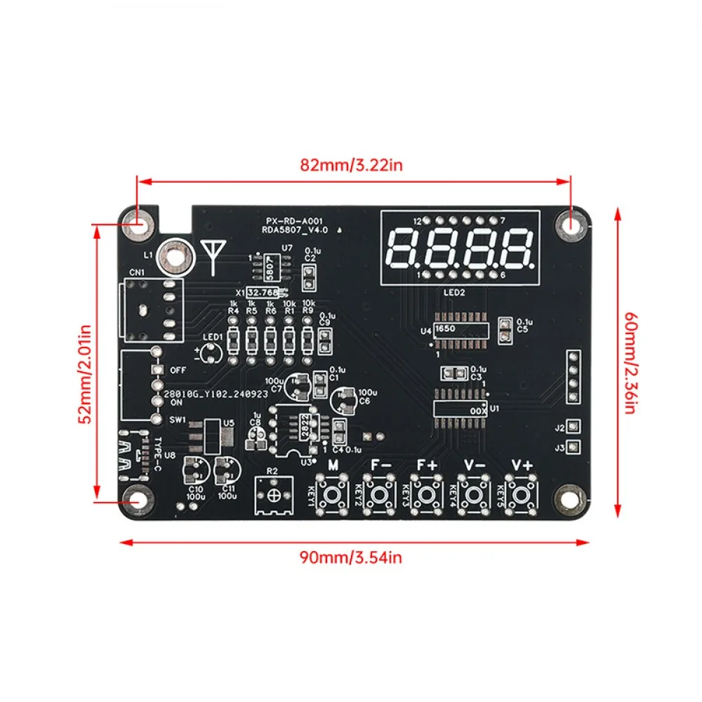 RDA5807M راديو لتقوم بها بنفسك عدة إلكترونية DC5V 87-108MHz راديو FM مع أنبوب رقمي عرض متحكم مشروع لحام إلكتروني #5
