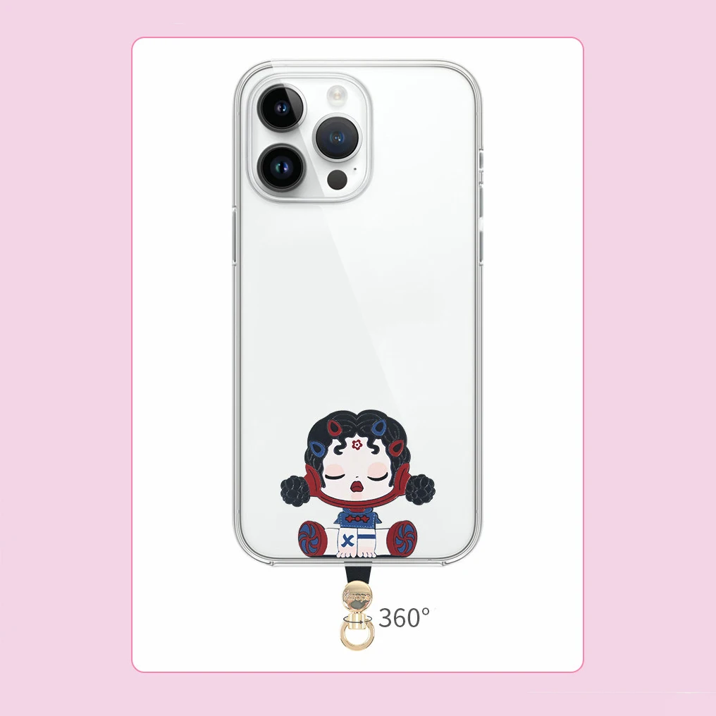AROPE New Cartoon-Style Colorful Anti-Loss Phone Case Clip with Lanyard Connector and Charging Port