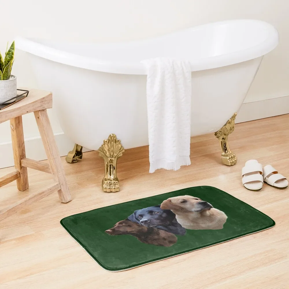 LABRADOR RETRIEVERS, BLACK,GOLDEN and CHOCOLATE Bath Mat For The Bathroom Non-Slip Pad Mat