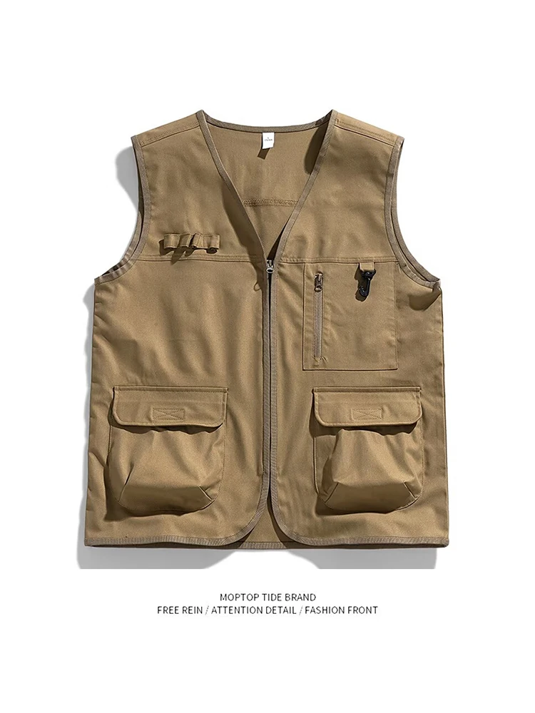 

Осенний новый свободный крой тонкий V-Ne рабочая одежда жилет мужской повседневный жилет среднего возраста с подплечниками Jaet жилет большого размера