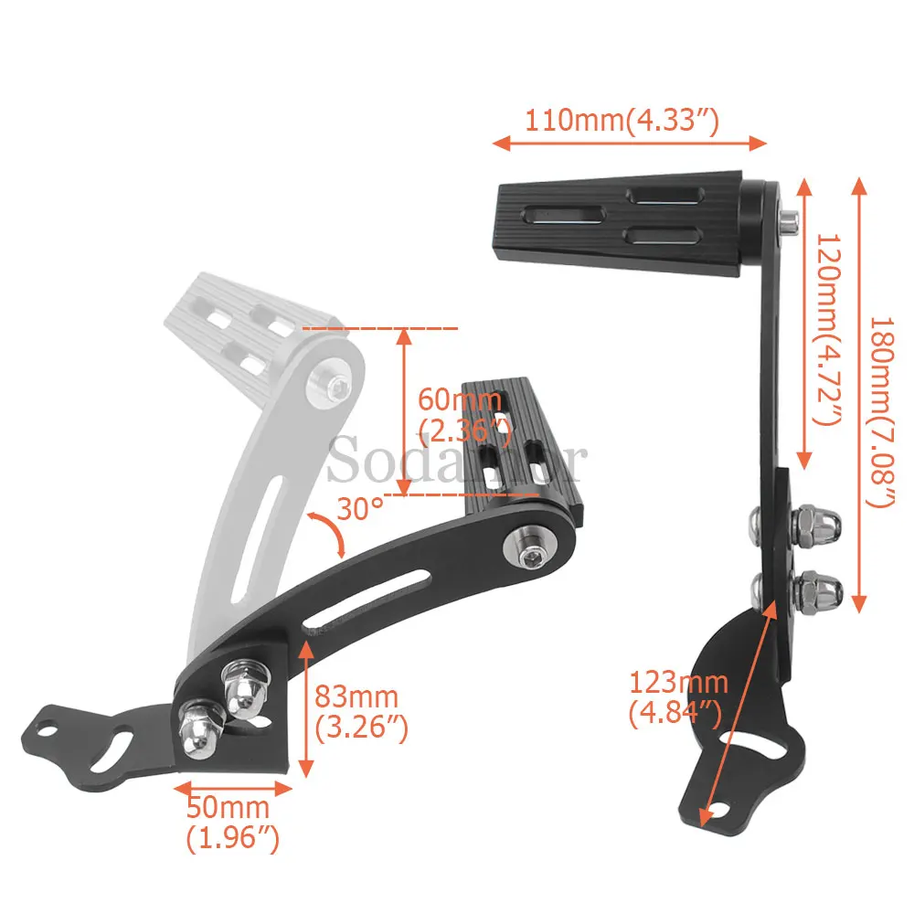 Motorcycle Part 1 Pair Highway Foot Pegs Foot Rest Extension Floorboard Kit Pedal Pads For Can Am Spyder RT 2010-2019