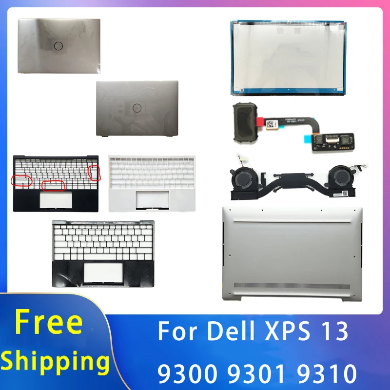 

New For Dell XPS13 9300 9301 9310 Replacemen Laptop Accessories Lcd Back Cover/Palmrest /Bottom With LOGO Black Silvery White