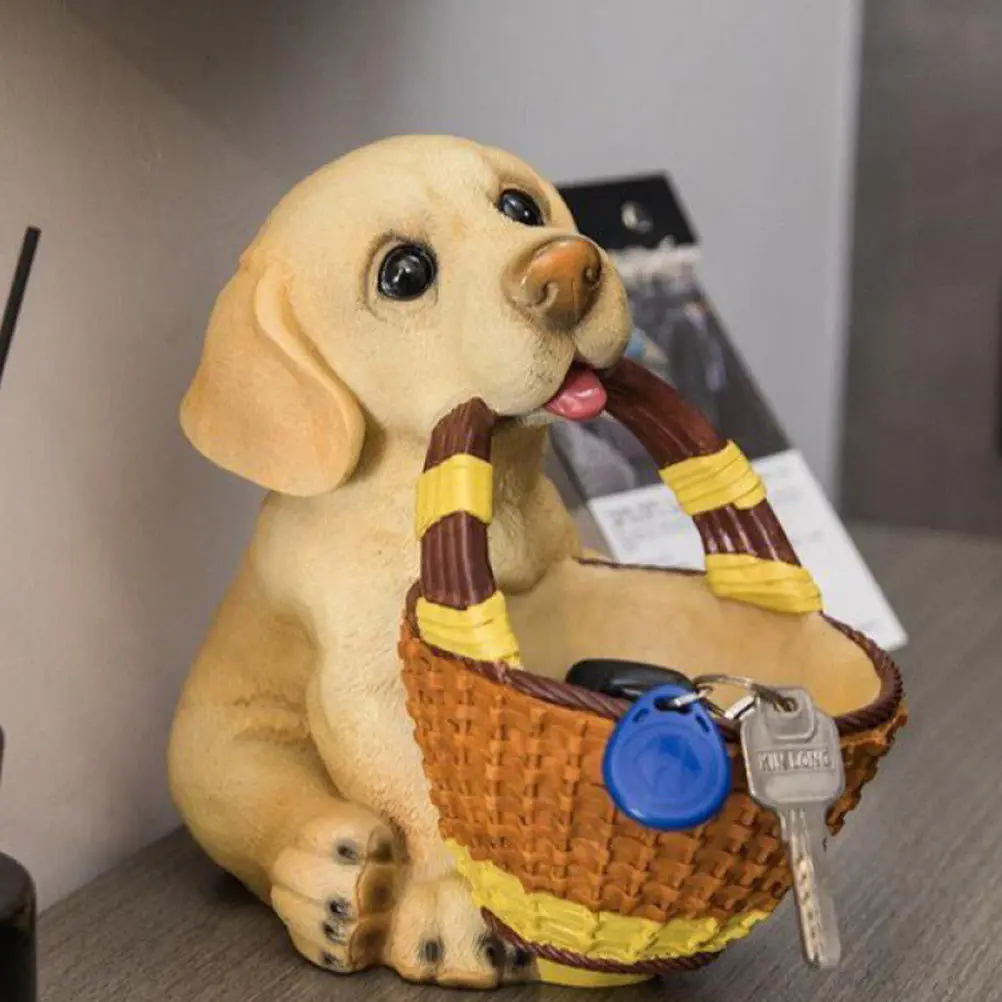 

1Pcs Resin Dog Storage Box Desktop Decor Adornment for Home Office Table Small Items Organizer Functional Decorative Craft