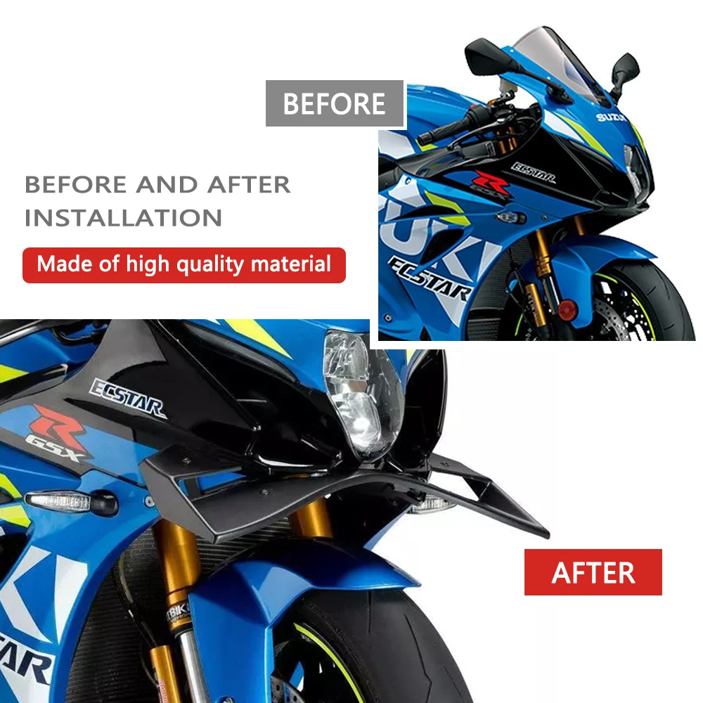 For GSX-R1000 2017-2025 GSX R1000R 2017-2021 Motorcycle Downforce Naked Frontal Spoilers Winglet Aerodynamic Wing Front Spoiler