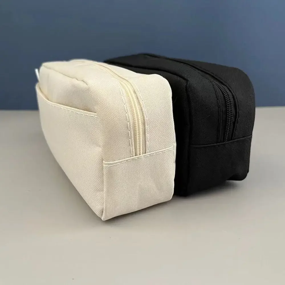 Oxford Cloth Pencil Case Double-layer Pencil Bag Cute Oxford Black Case High-capacity Pencil Pouch Student Stationery