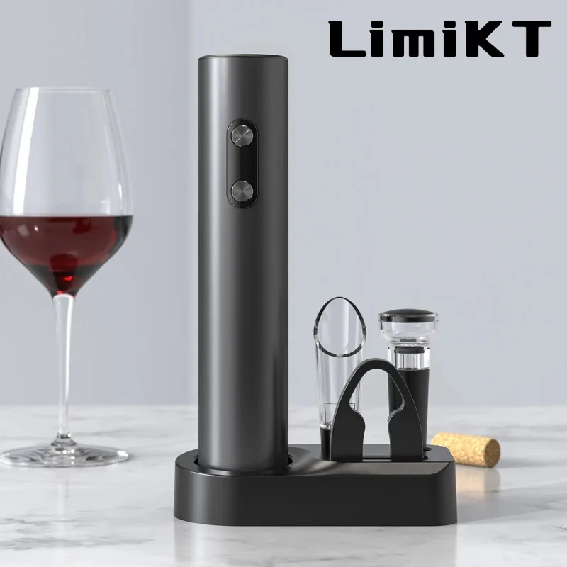 LimiKT Electric Wine Bottle Opener Holiday Gift Red Wine Pouring Wine Bottle Opener Set Battery Model