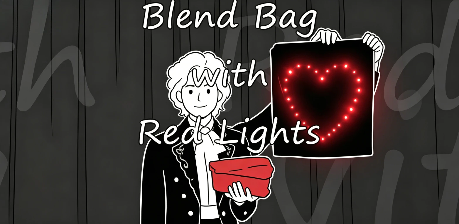 blendo-bag-with-red-lights-heart-stage-magic-tricks-led-light-heart-appearing-on-black-cloth-illusions-gimmicks-magician-props